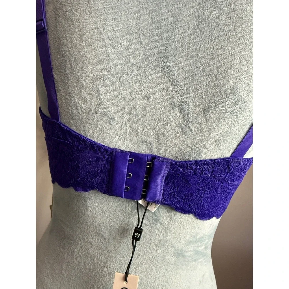 Cosabella Never Say Never‎ Lace Balconette Underwire Bra Purple NWT 34D